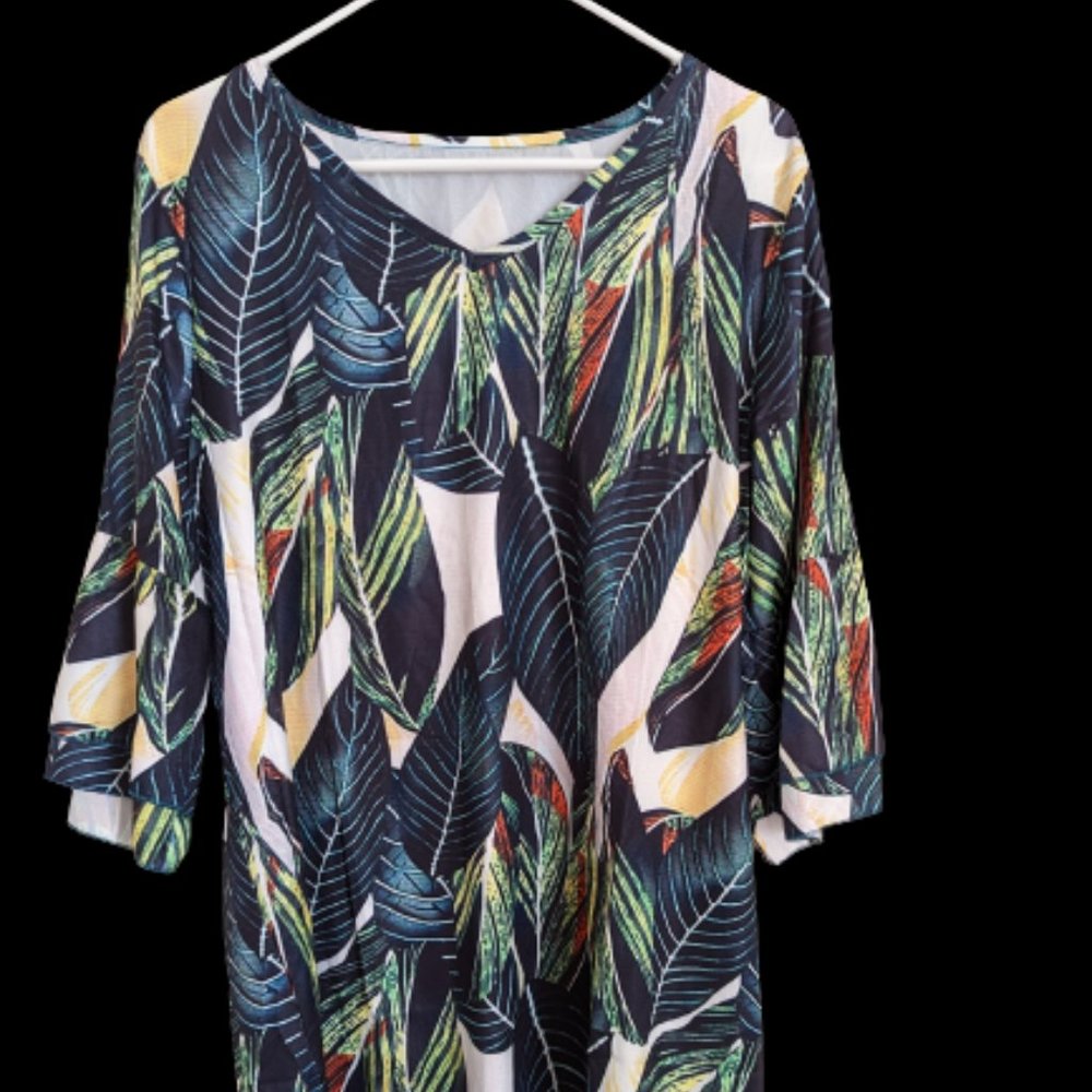 NEW Women's Boutique Green Floral Dress XL